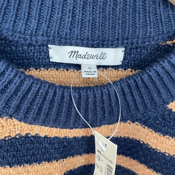 Madewell NWT Striped Pickford chunky knit boxy oversized pullover sweater - Picture 6 of 10